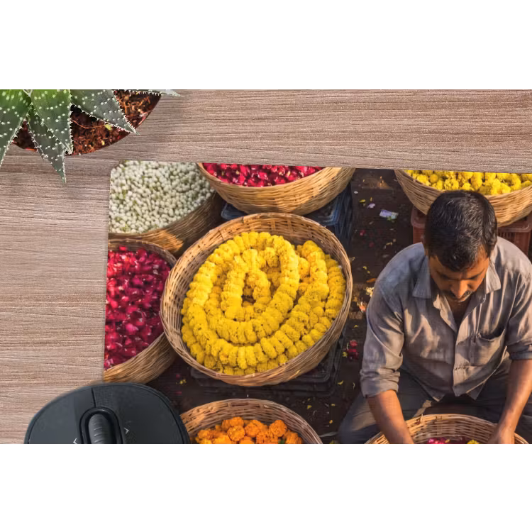 Mouse Pad - Flowers - Market - Colorful - Bloemen - Markt - Kleurrijk muismat rubber klein