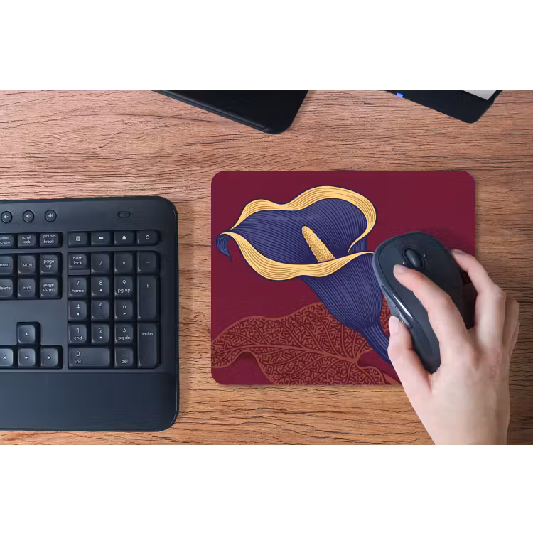 Mouse Pad - Flowers - Modern - Purple - Bloemen - Modern - Paars muismat rubber klein