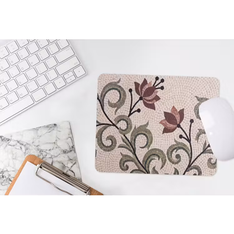 Bloemen - Mozaïek - Patroon - Abstract - Groen muismat rubber klein -witbureau