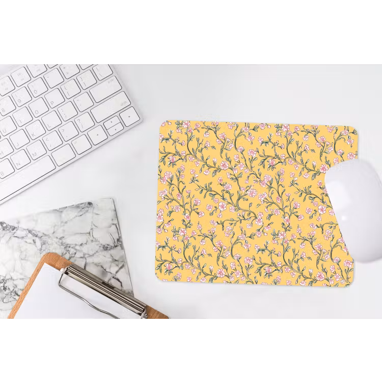Bloemen - Motief - Geel muismat rubber klein 262 -witbureau