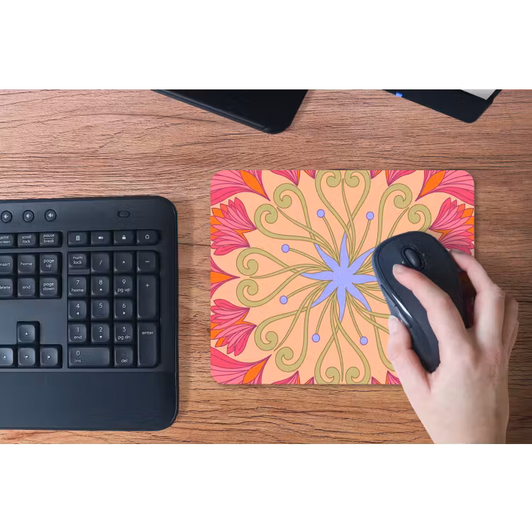Bloemen - Patroon - Abstract - Roze - Decoratief muismat rubber klein -toetsenbord