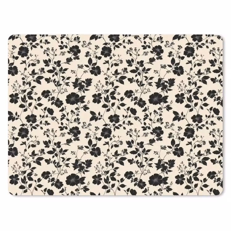 Bloemen - Dessin - Zwart muismat rubber klein 262 -3d