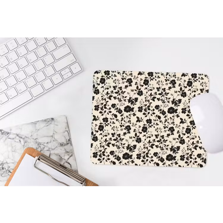 Bloemen - Dessin - Zwart muismat rubber klein 262 -witbureau