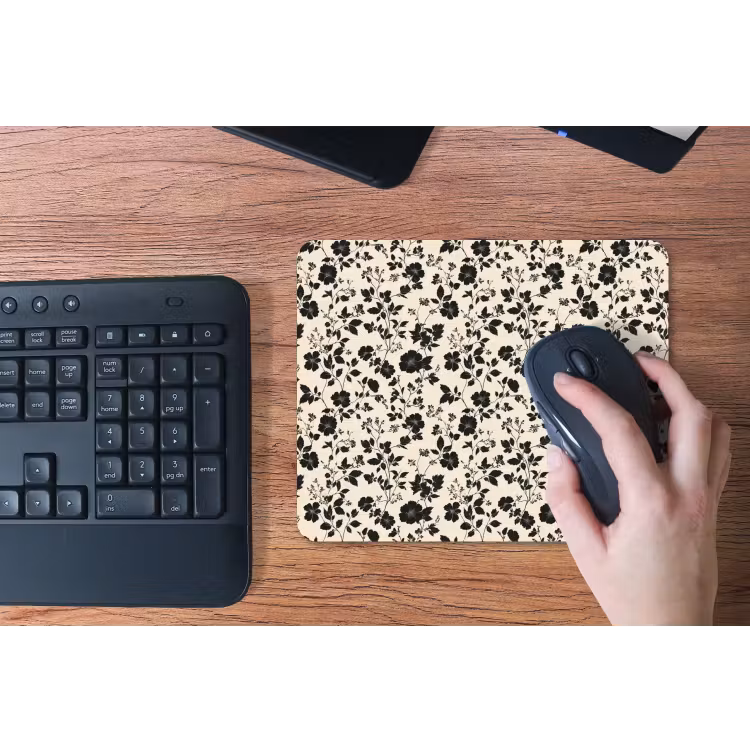 Bloemen - Dessin - Zwart muismat rubber klein 262 -toetsenbord