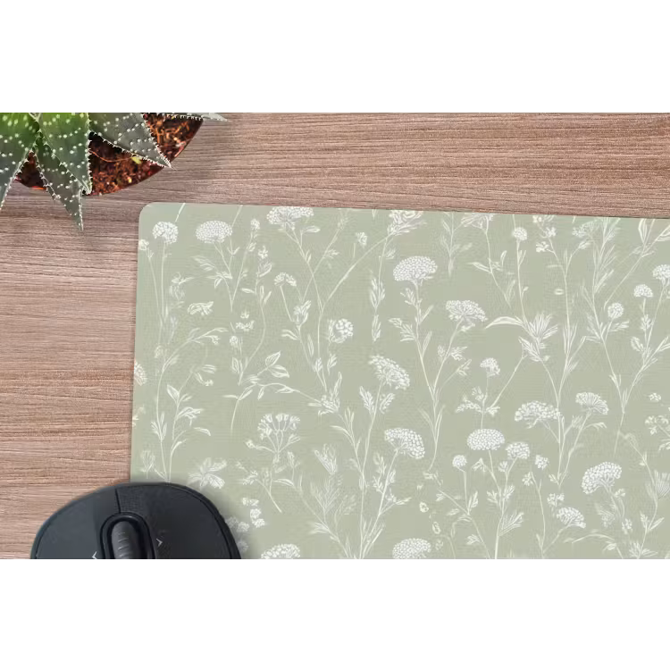 Bloemen - Patroon - Groen muismat rubber klein 262 -closeup