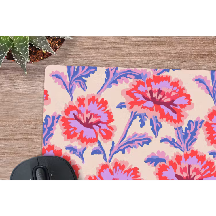 Bloemen - Patroon - Meerkleurig muismat rubber klein 262 -closeup