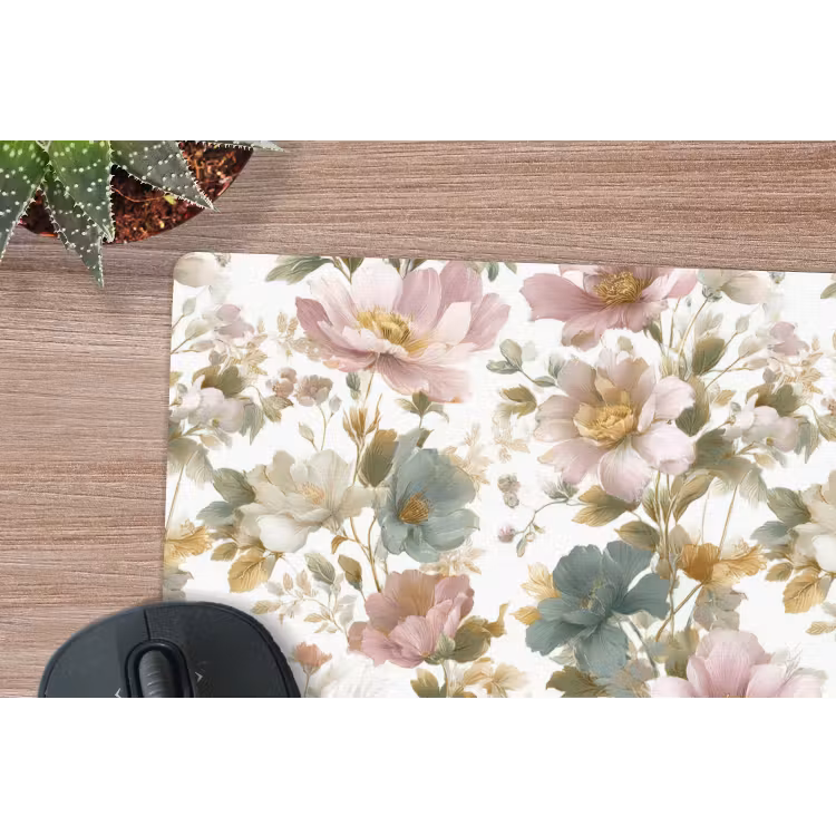 Bloemen - Patroon - Pastel muismat rubber klein 262 -closeup