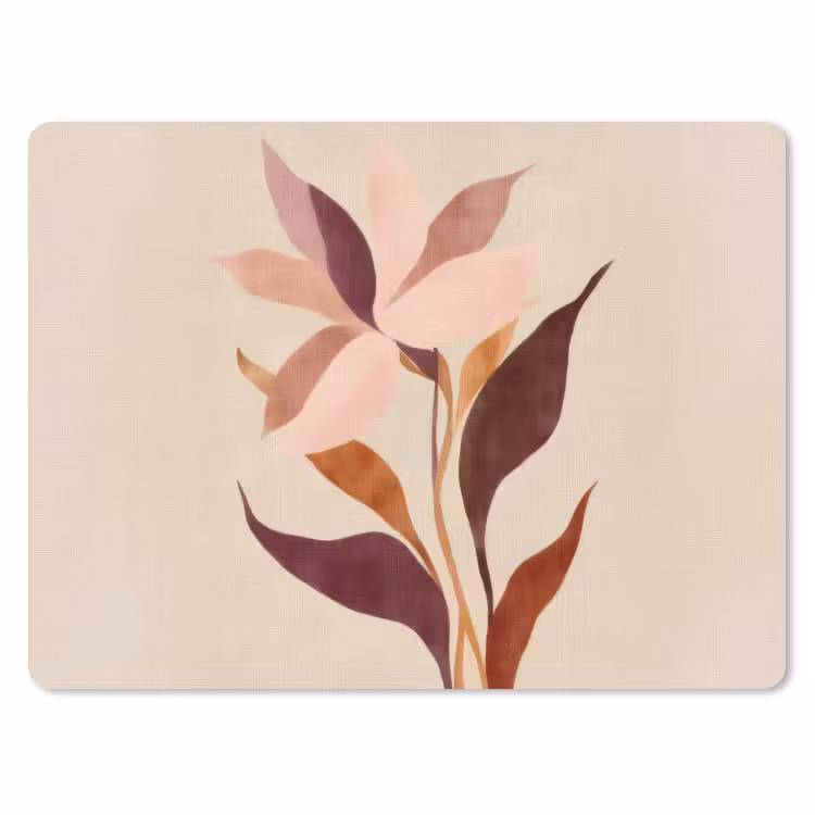 Bloemen - Blaadjes - Minimalistisch - Roze muismat rubber klein -3d