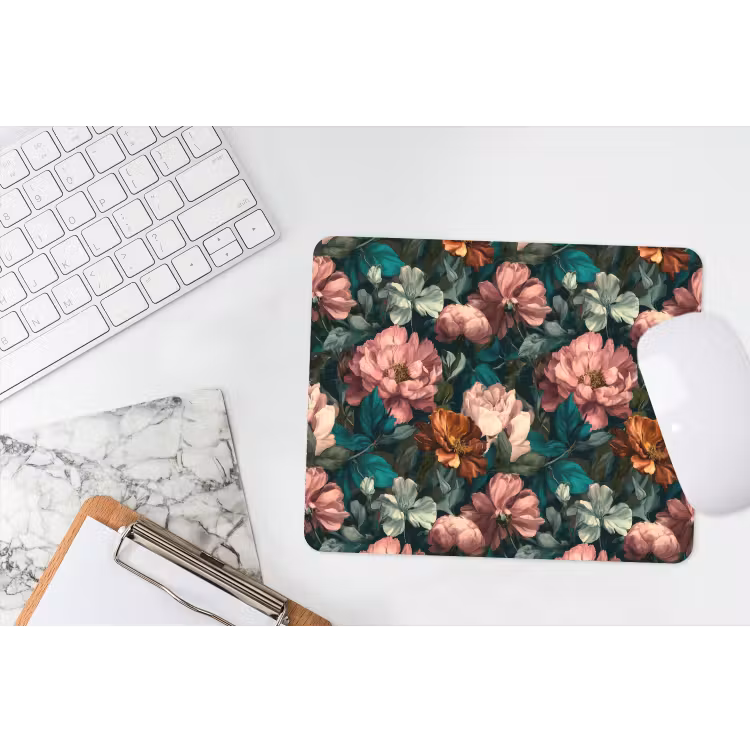 Bloemen - Schilderachtig - Patroon - Roze muismat rubber klein 262 -witbureau