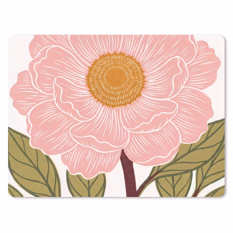 Mouse Pad - Flowers - Pink - Illustration - Bloemen - Roze - Illustratie muismat rubber klein