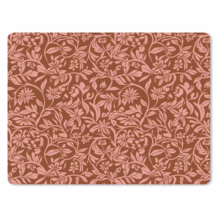 Bloemen - Print - Roze muismat rubber klein 262 -3d