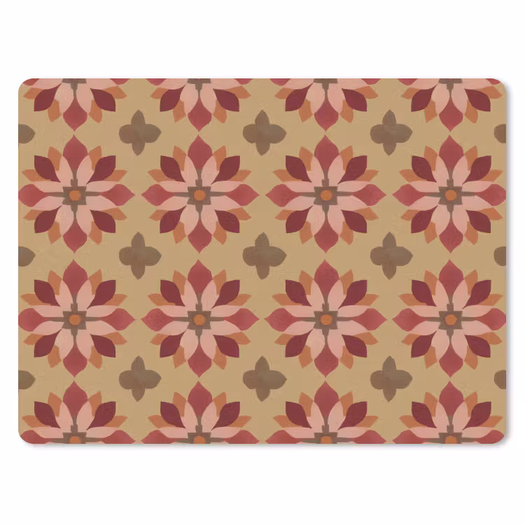 Bloemen - Retro - Groen muismat rubber klein 262 -3d