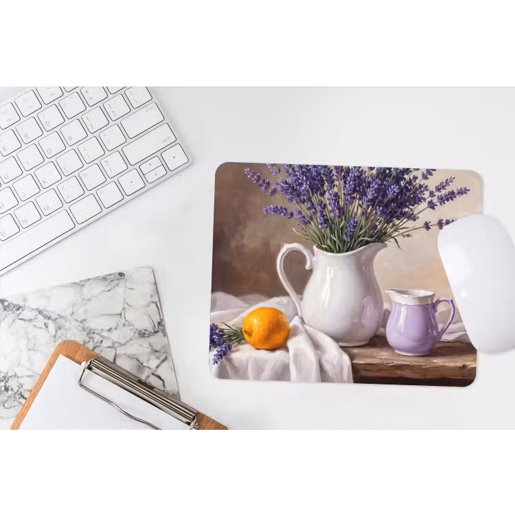 Mouse Pad - Flowers - Still Life - Purple - Bloemen - Stilleven - Paars muismat rubber klein