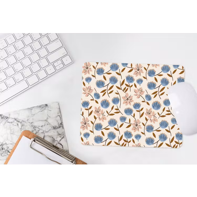 Bloemen - Wild - Blauw muismat rubber klein 262 -witbureau