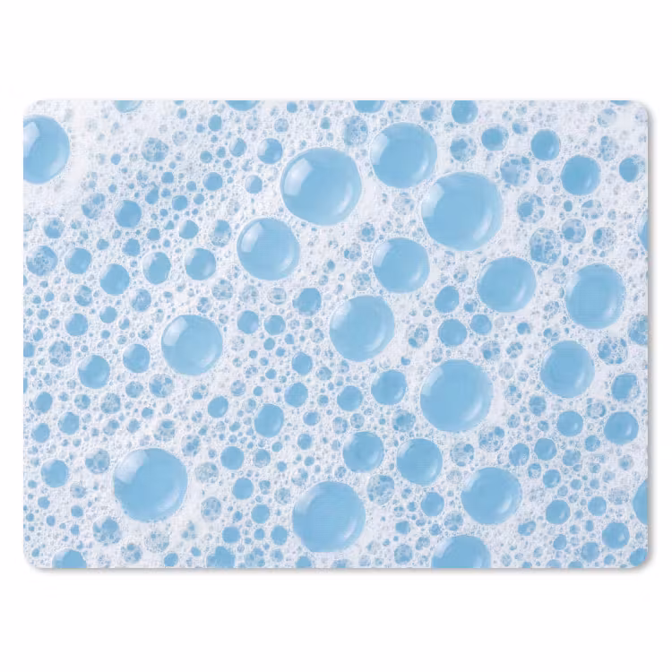 Schuim - Bubbels - Blauw muismat rubber klein -3d