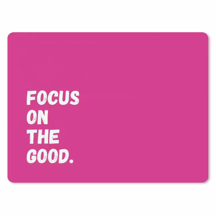 Focus on the good - Roze - Simple muismat rubber klein -3d
