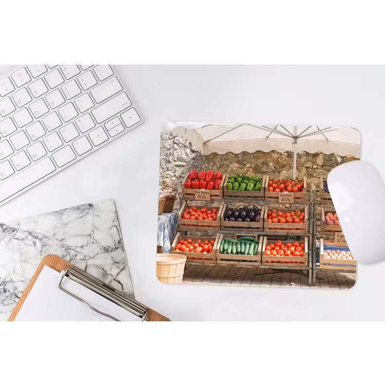 Mouse Pad - Food - Market - Fresh - Eten - Markt - Vers muismat rubber klein