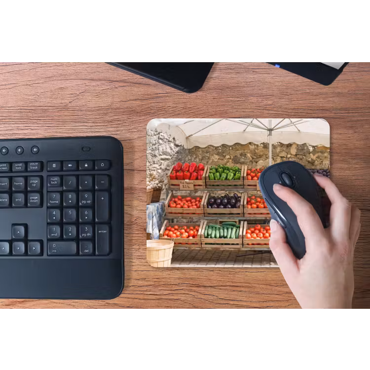Mouse Pad - Food - Market - Fresh - Eten - Markt - Vers muismat rubber klein