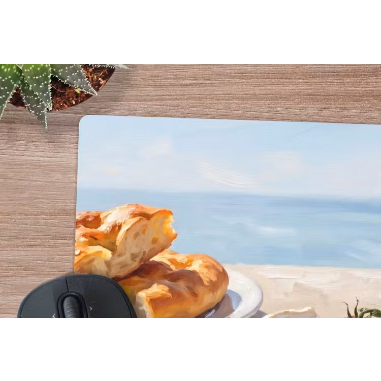 Eten - Middellandse Zee - Natuur - Geschilderd muismat rubber klein -closeup