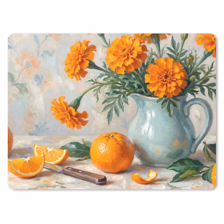 Mouse Pad - Food - Orange - Art - Eten - Oranje - Kunst muismat rubber klein