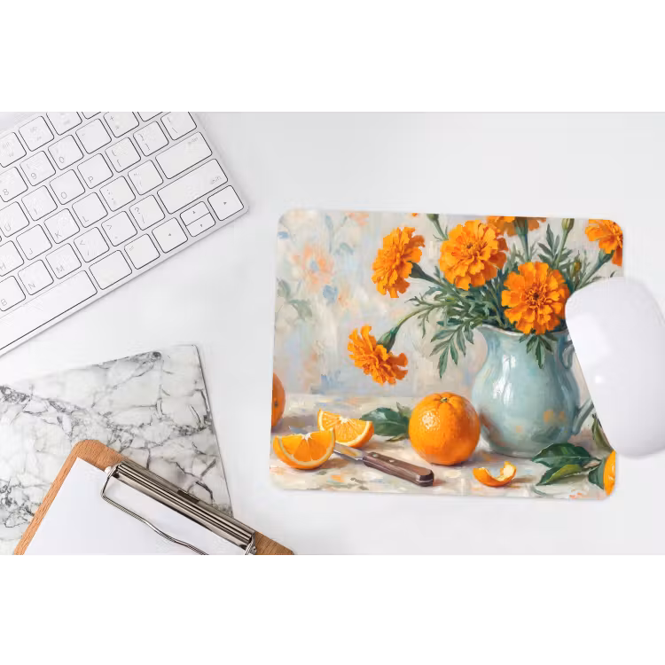 Mouse Pad - Food - Orange - Art - Eten - Oranje - Kunst muismat rubber klein