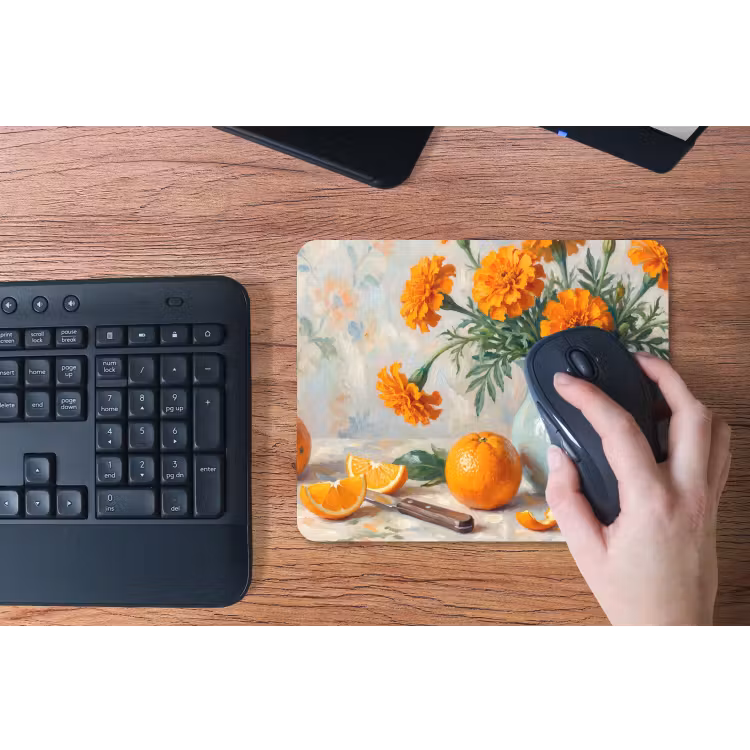 Mouse Pad - Food - Orange - Art - Eten - Oranje - Kunst muismat rubber klein