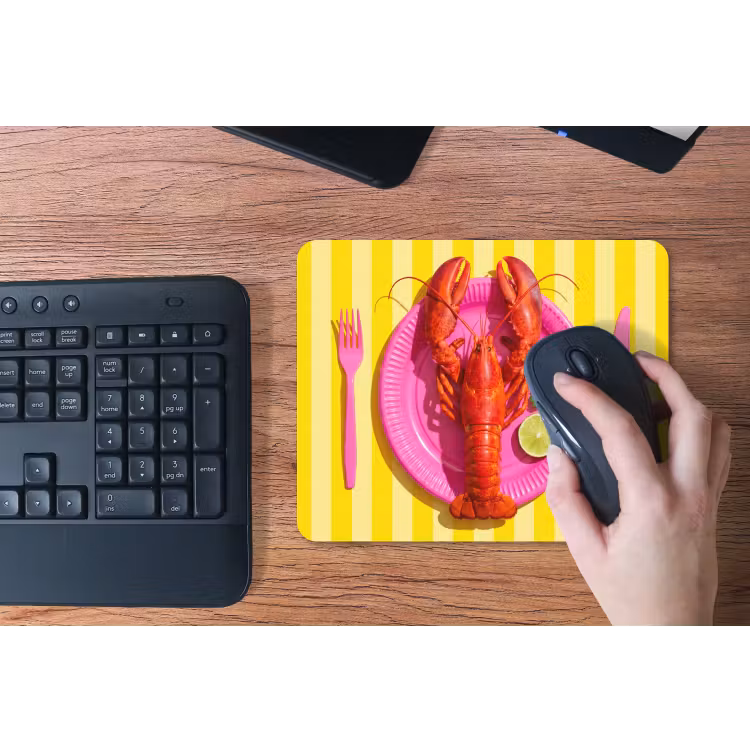 Eten - Roze - Geel - Modern - Culinaire muismat rubber klein -toetsenbord