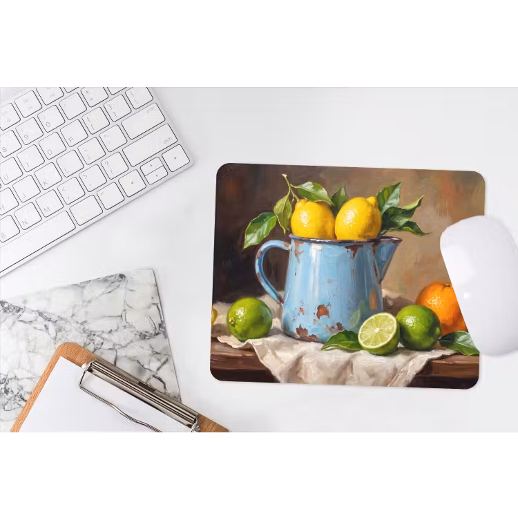 Mouse Pad - Food - Still Life - Classical - Eten - Stilleven - Klassiek muismat rubber klein