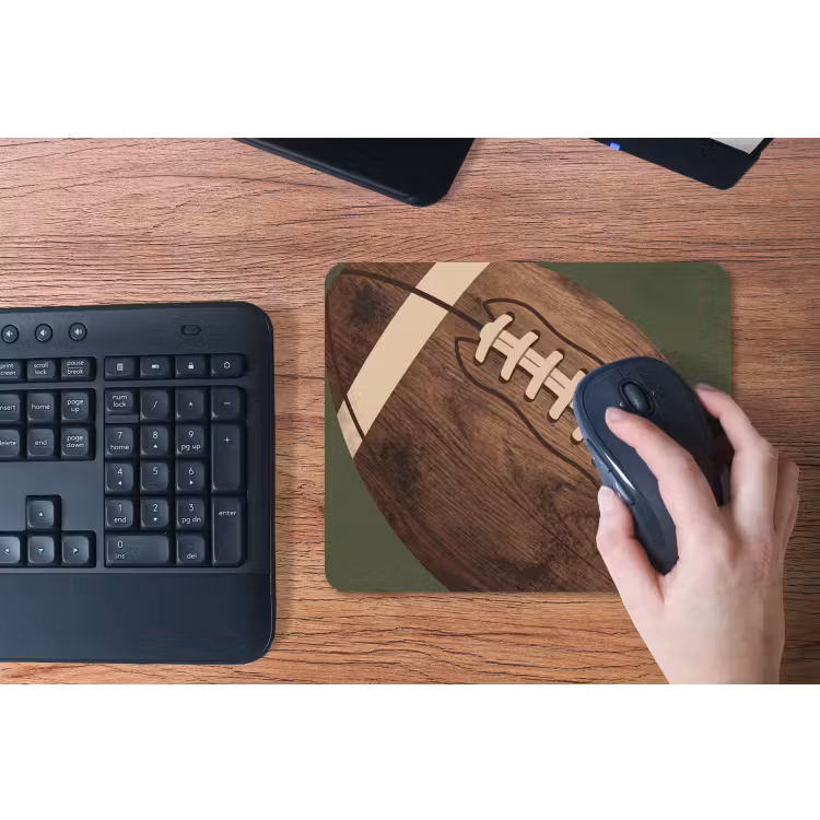 Football - Hout - Sport - Groen muismat rubber klein -toetsenbord