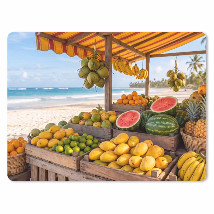 Mouse Pad - Fruit - Beach - Tropical - Fruit - Strand - Tropisch muismat rubber klein