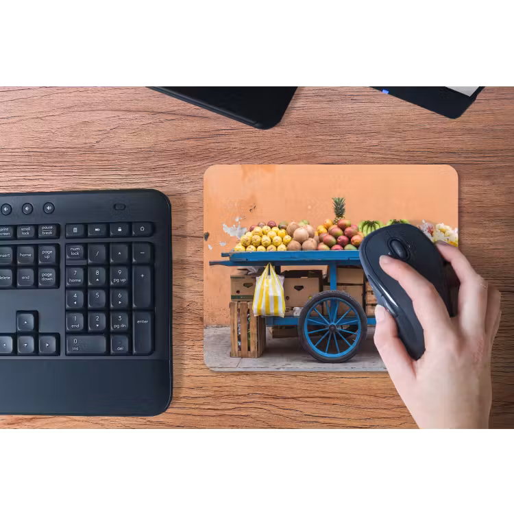 Mouse Pad - Fruit - Cart - Street - Fruit - Kar - Straat muismat rubber klein