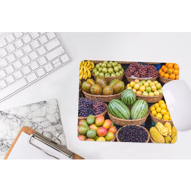 Mouse Pad - Fruit - Market - Colorful - Fruit - Markt - Kleurrijk muismat rubber klein