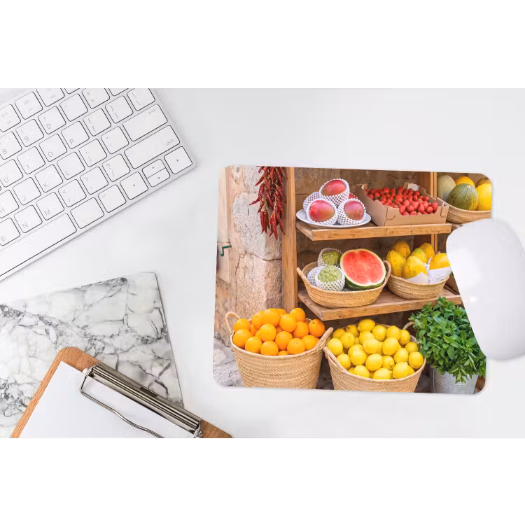 Mouse Pad - Fruit - Market - Fresh - Fruit - Markt - Vers muismat rubber klein