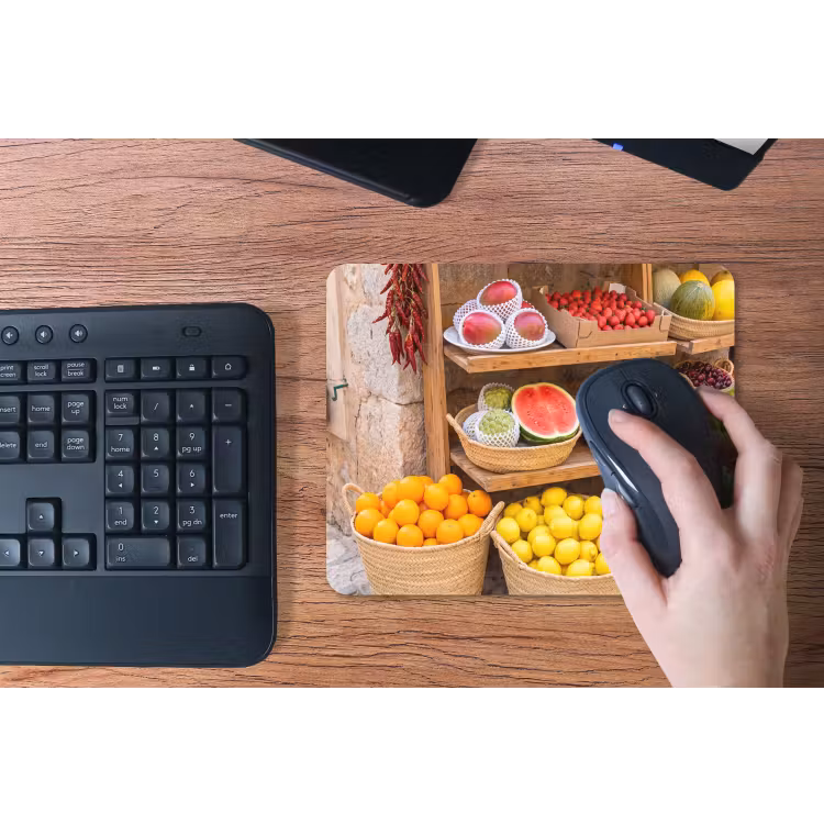 Mouse Pad - Fruit - Market - Fresh - Fruit - Markt - Vers muismat rubber klein