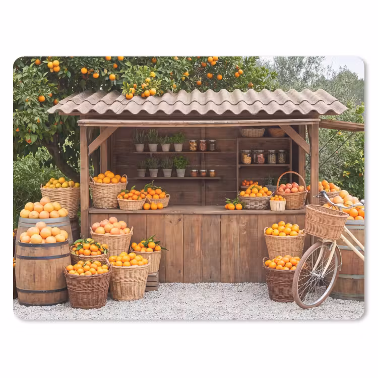 Mouse Pad - Fruit - Market - Rural - Fruit - Markt - Landelijk muismat rubber klein