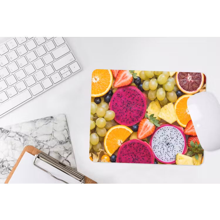 Fruit - Assortiment - Kleurrijk - Gezondheid muismat rubber klein -witbureau