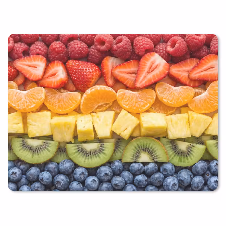 Fruit - Regenboog - Gezond - Kleurrijk muismat rubber klein -3d