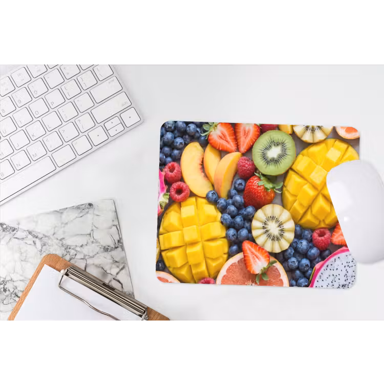 Fruit - Versneden - Kleurrijk - Eten - Gezond muismat rubber klein -witbureau