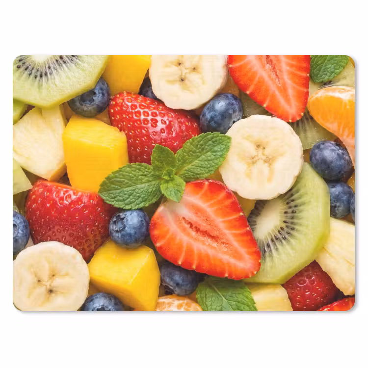 Fruit - Plakjes - Eten - Kleurrijk muismat rubber klein -3d