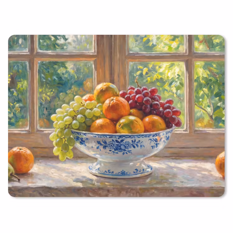 Mouse Pad - Fruit - Windowsill - Nature - Fruit - Vensterbank - Natuur muismat rubber klein