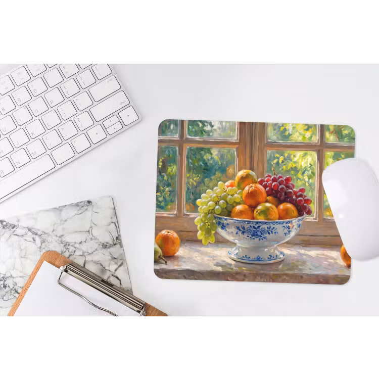 Mouse Pad - Fruit - Windowsill - Nature - Fruit - Vensterbank - Natuur muismat rubber klein
