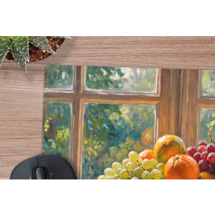 Mouse Pad - Fruit - Windowsill - Nature - Fruit - Vensterbank - Natuur muismat rubber klein