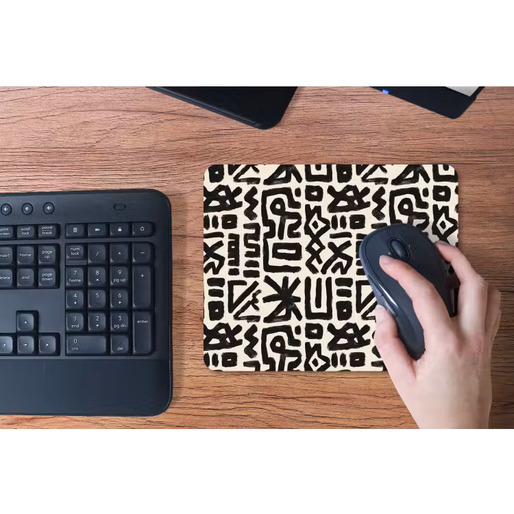 Geometrisch - Figuren - Zwart muismat rubber klein 262 -toetsenbord