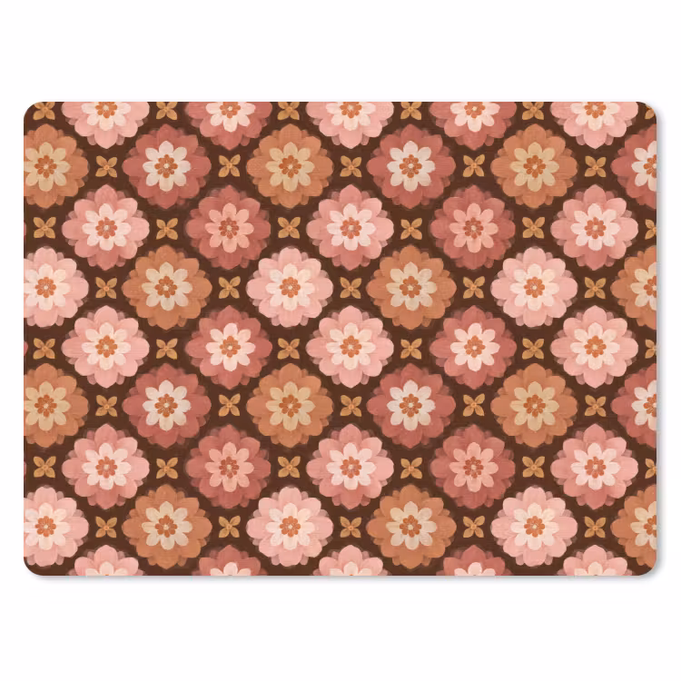 Geometrisch - Bloemen - Kleurrijk muismat rubber klein 262 -3d