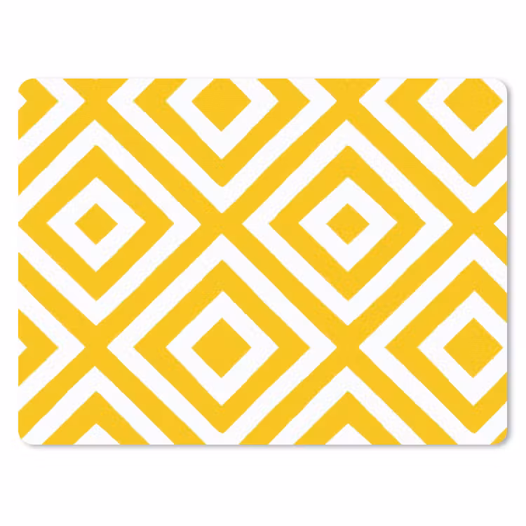 Geometrisch - Lijnen - Modern - Geel - Wit muismat rubber klein 262 -3d