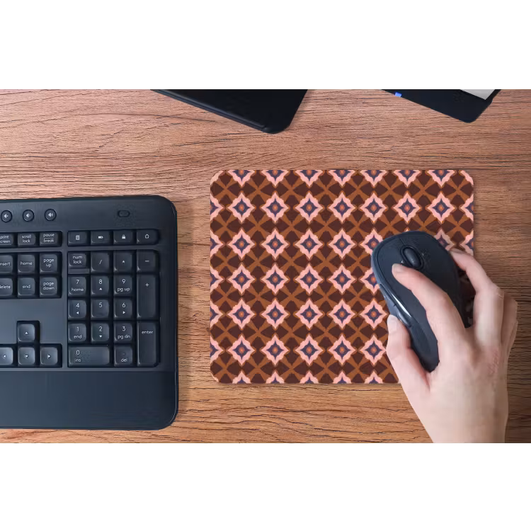 Geometrisch - Sierlijk - Bruin muismat rubber klein 262 -toetsenbord