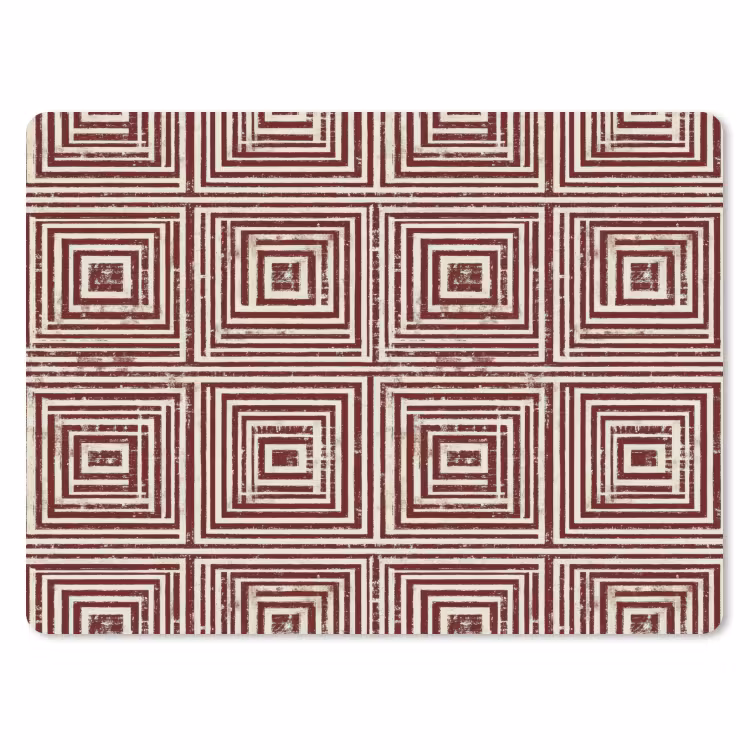 Geometrisch - Patroon - Rood muismat rubber klein 262 -3d