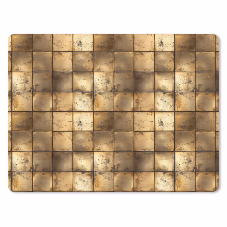 Geometrisch - Tegels - Goud muismat rubber klein 262 -3d