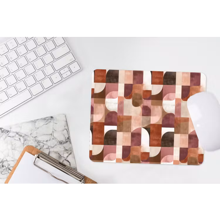 Geometrie - Modern - Retro muismat rubber klein 262 -witbureau
