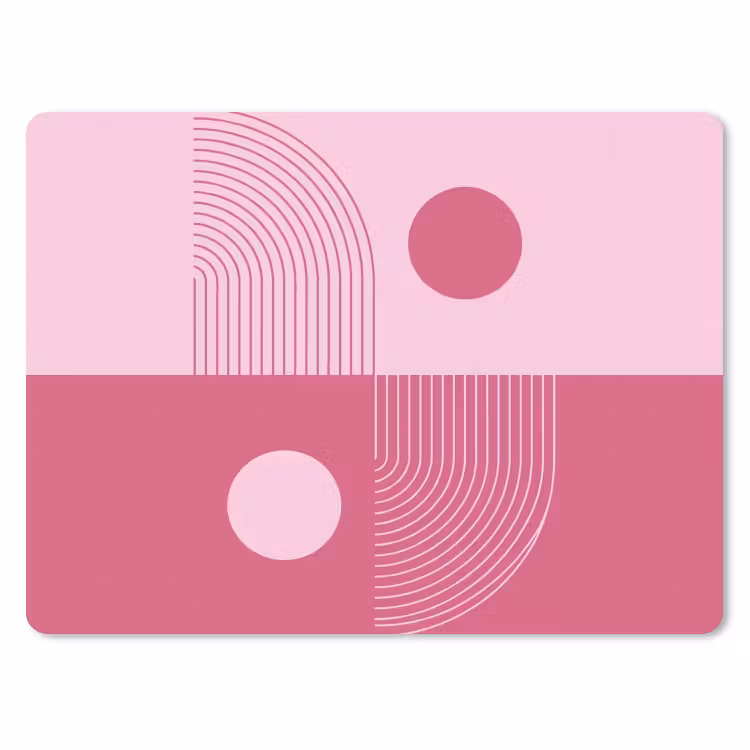 Geometrie - Patroon - Abstract - Roze - Modern muismat rubber klein -3d